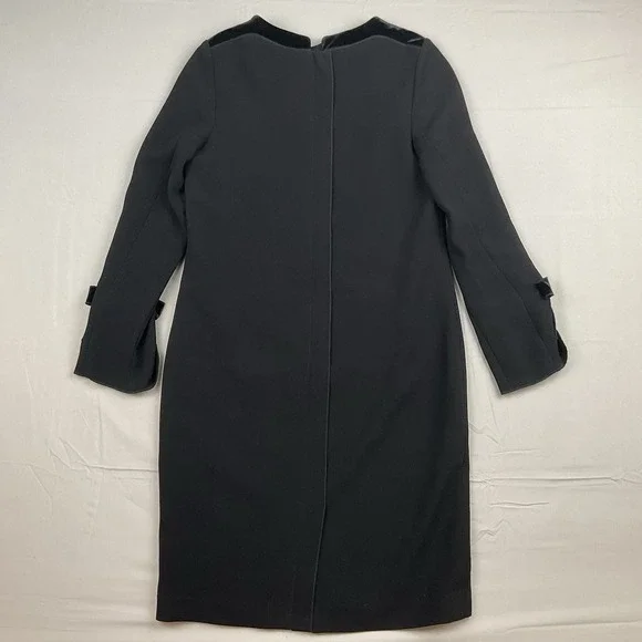 Teri Jon Rickie Freeman Black Velvet Trim Bow Sleeve Cocktail Dress Size 6 - Picture 7 of 11